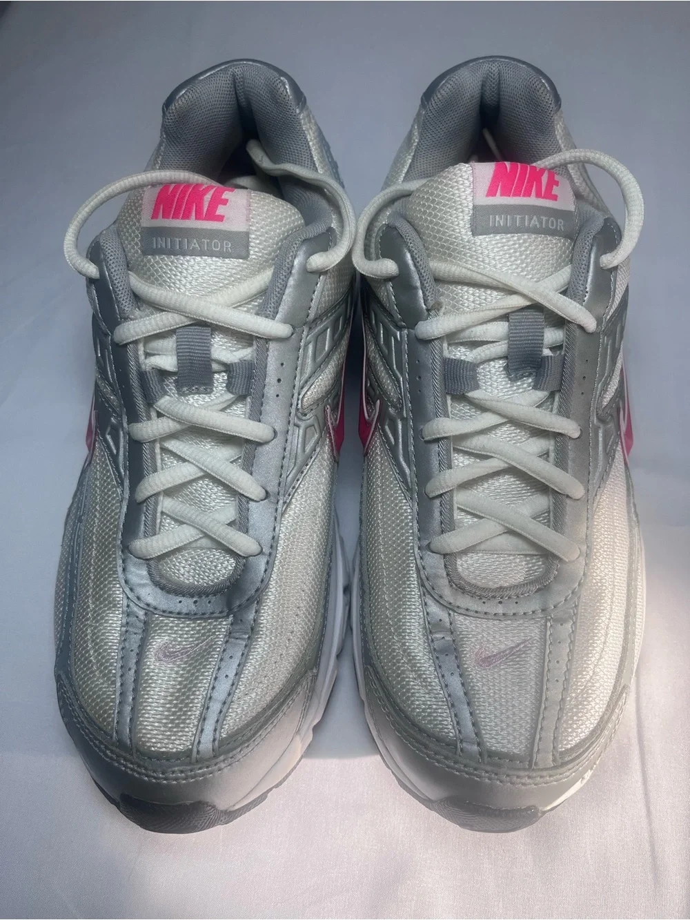 Nike Initiator Silver and Pink Athletic Sneakers